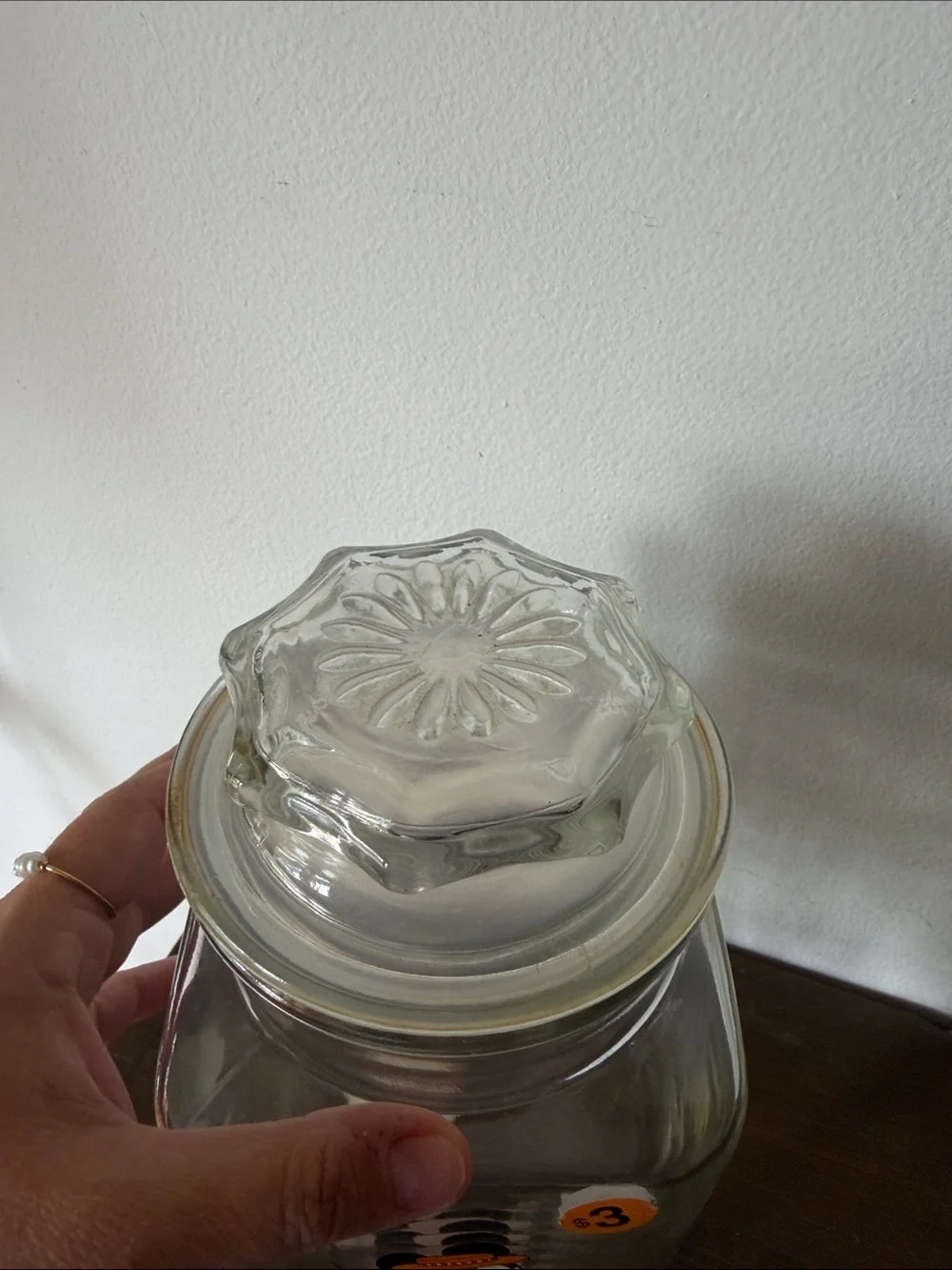 Vintage Minnie and Mickey Mouse Glass Canister - Clear with Red Accent